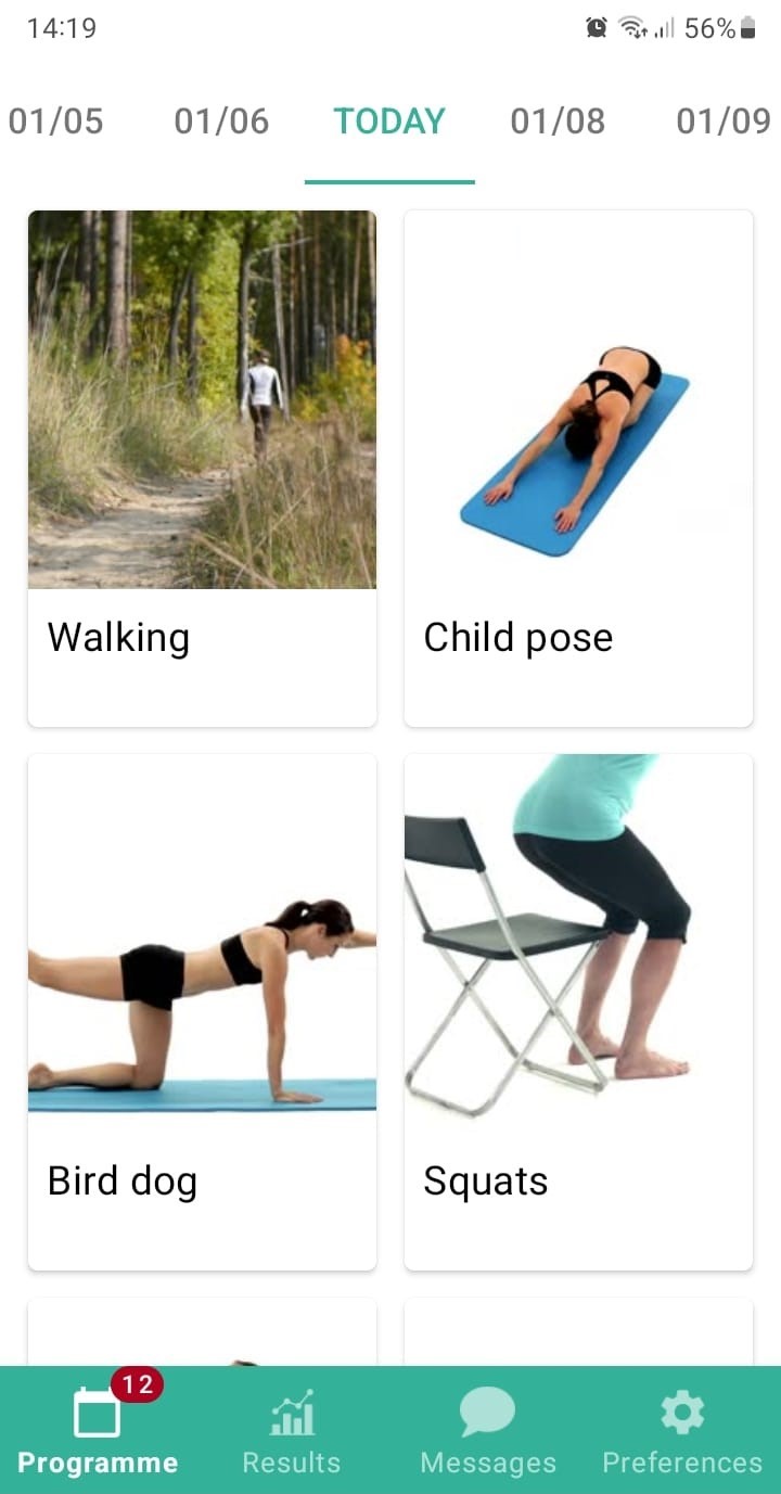Online exercise program Fibromyalgia