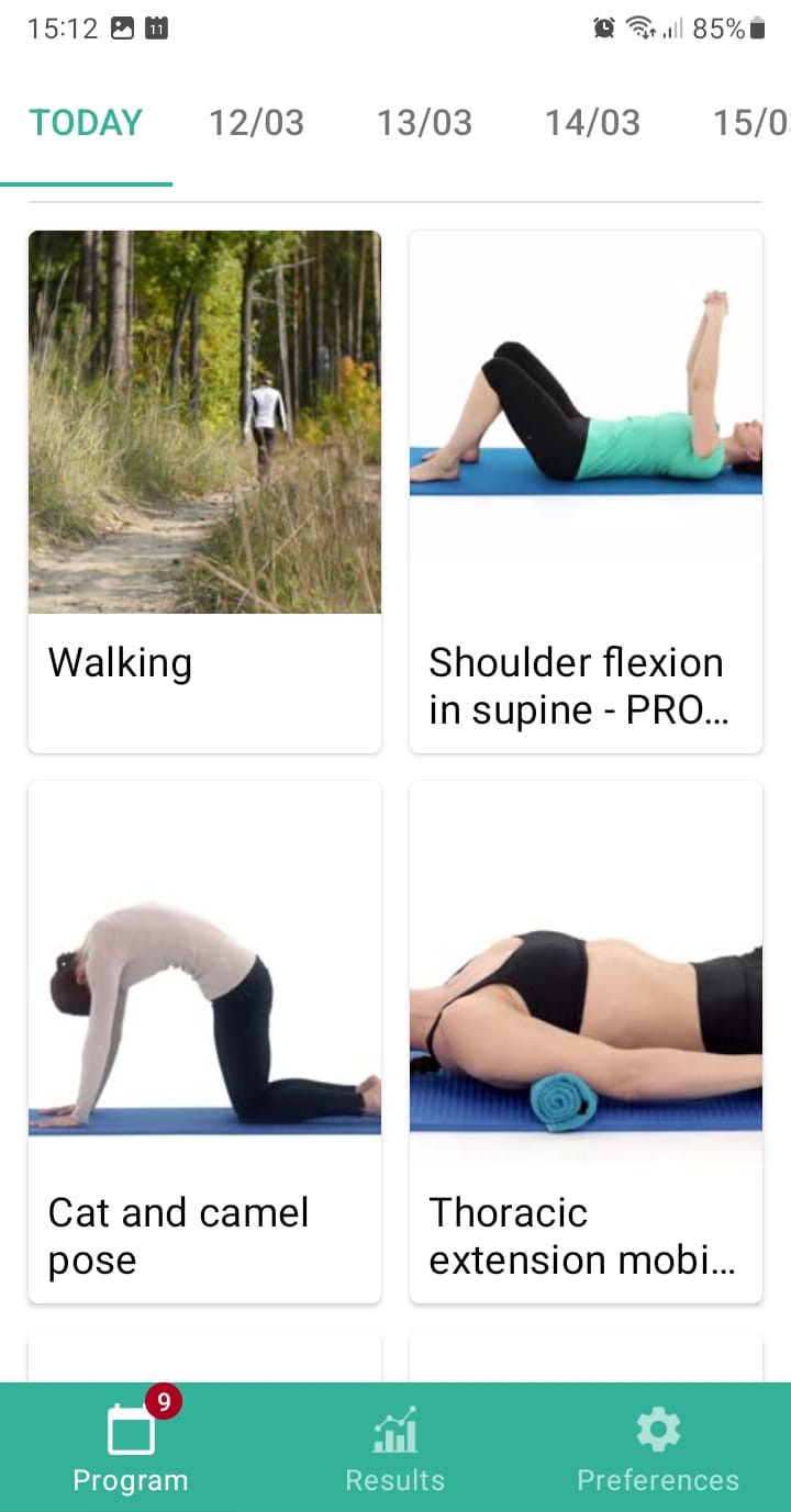 Online exercise program Bechterew's disease