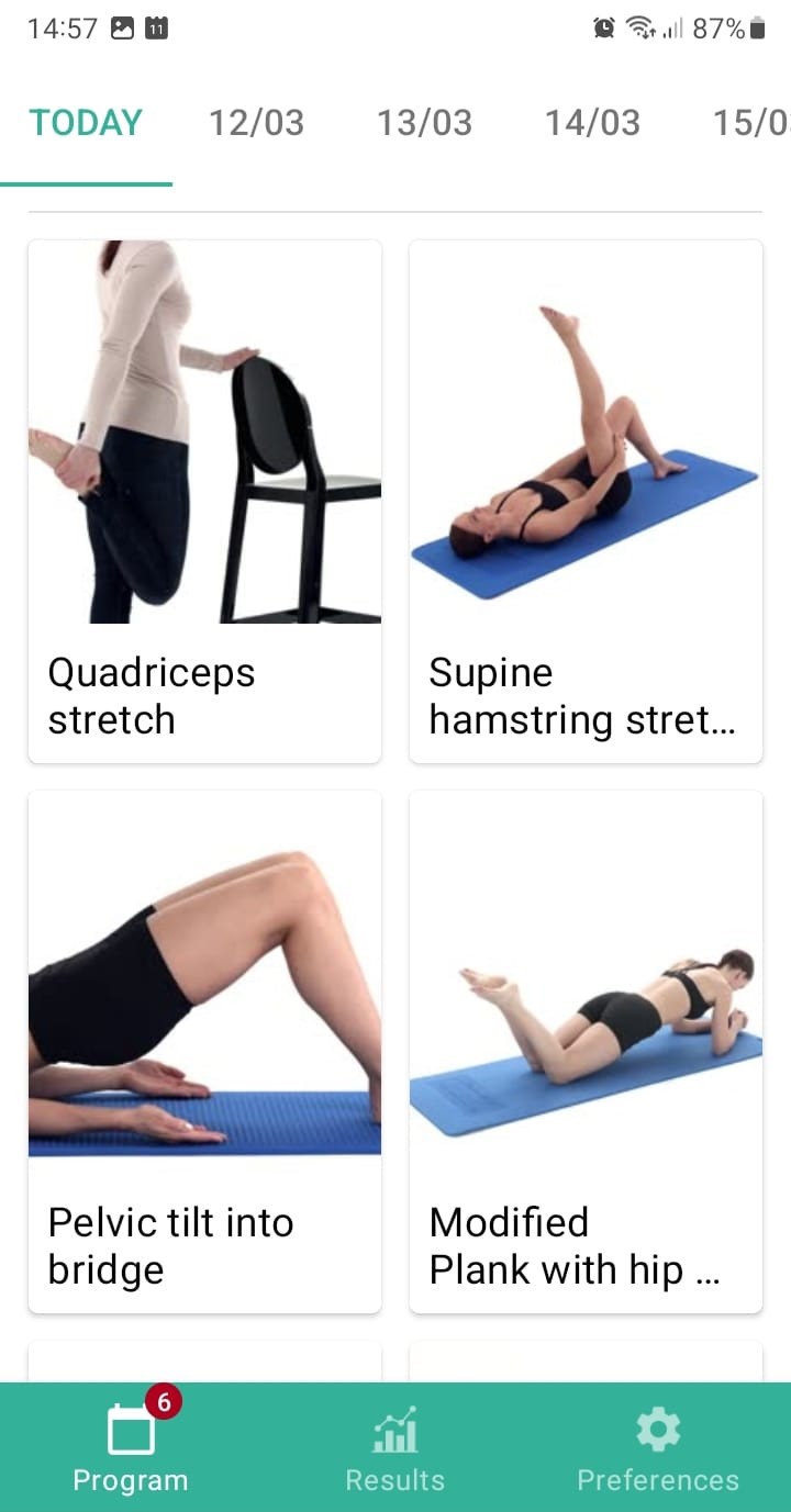 Online exercise program Lateral knee ligament injury