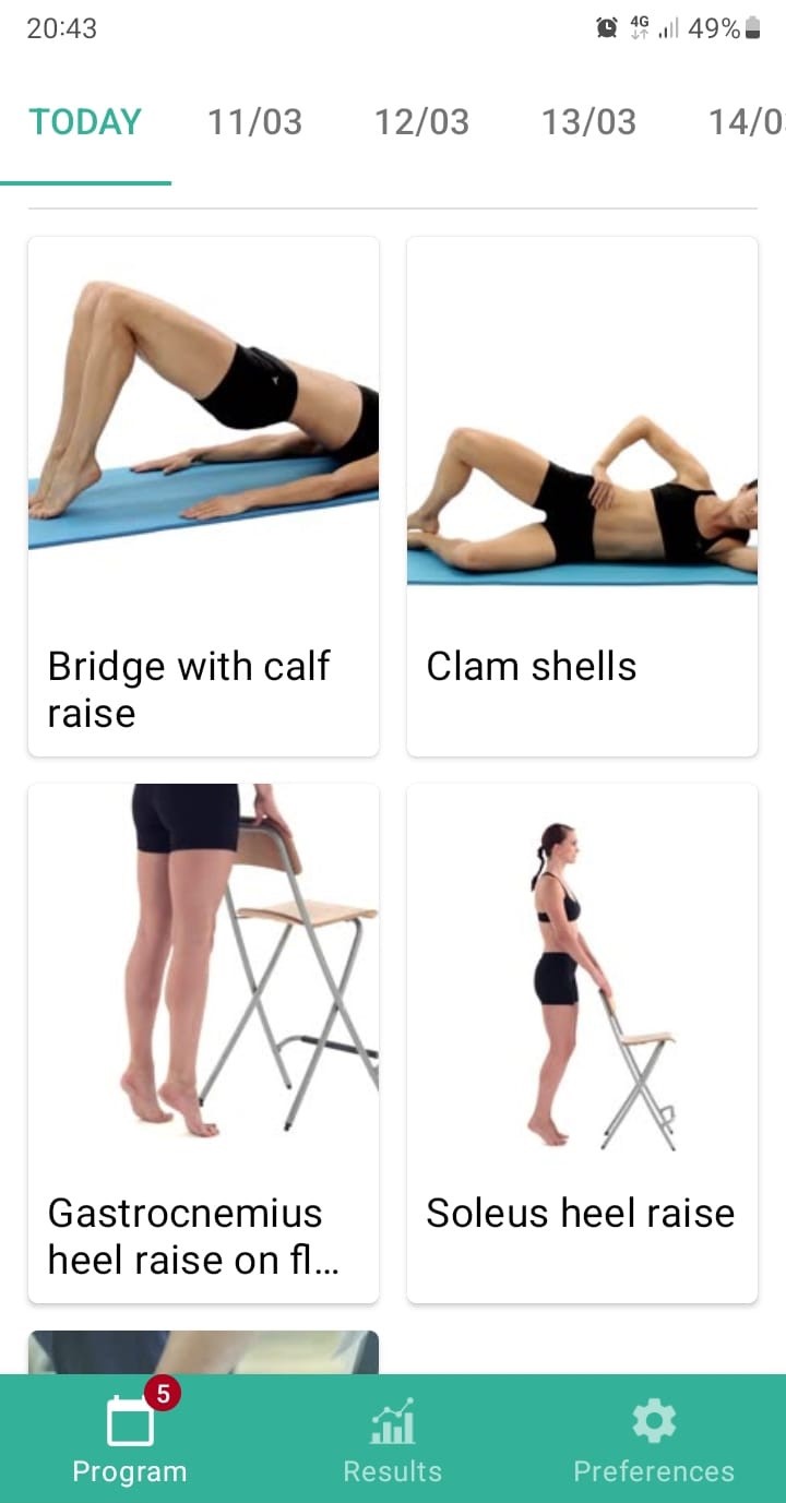 Online exercise program Achilles tendinopathy