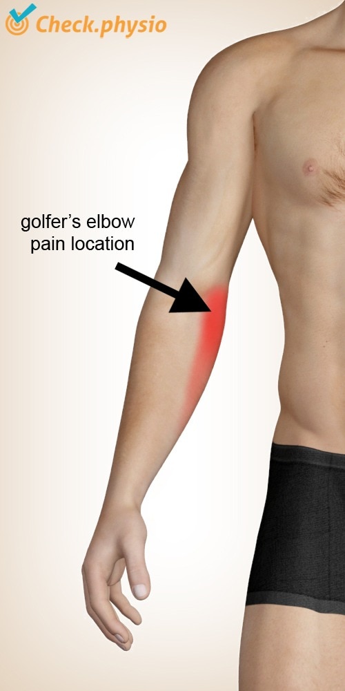 arm golfers elbow location