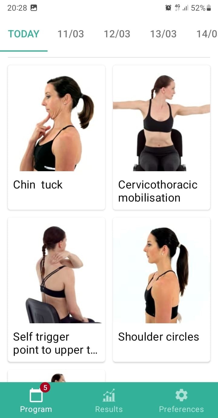 Cervical facet syndrome exercise program