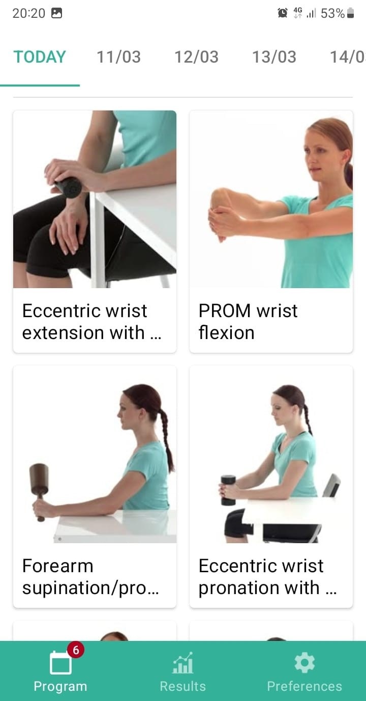 Tennis elbow exercise program