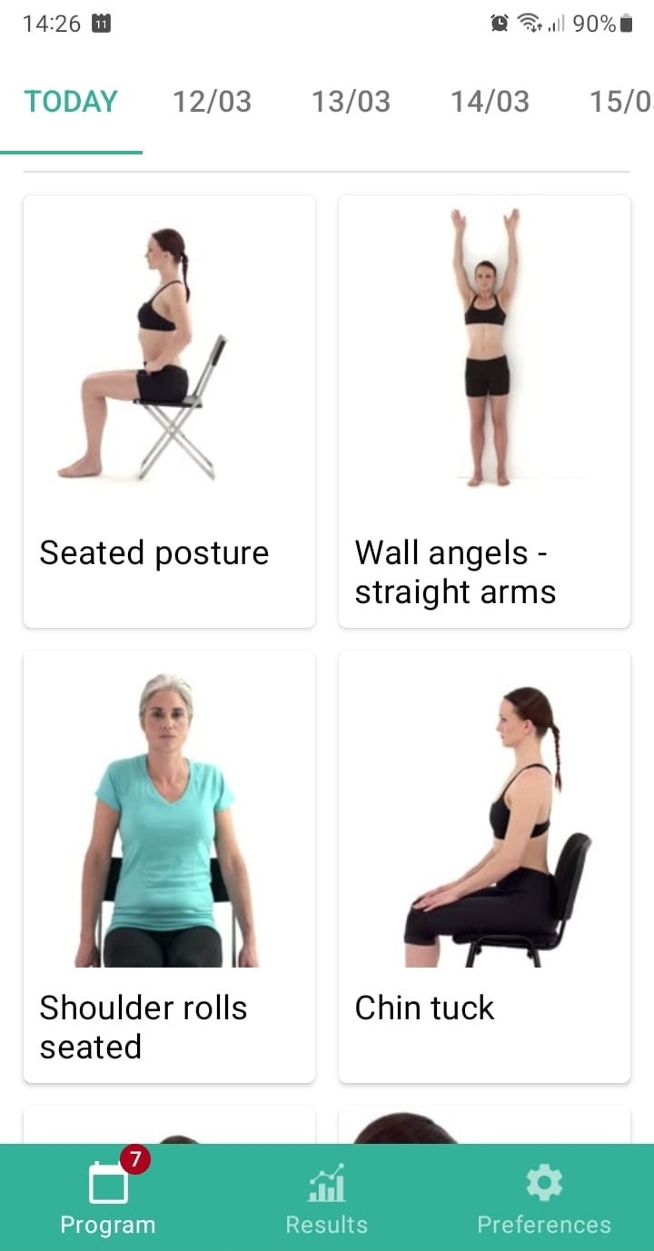 Cervical posture syndrome exercise program