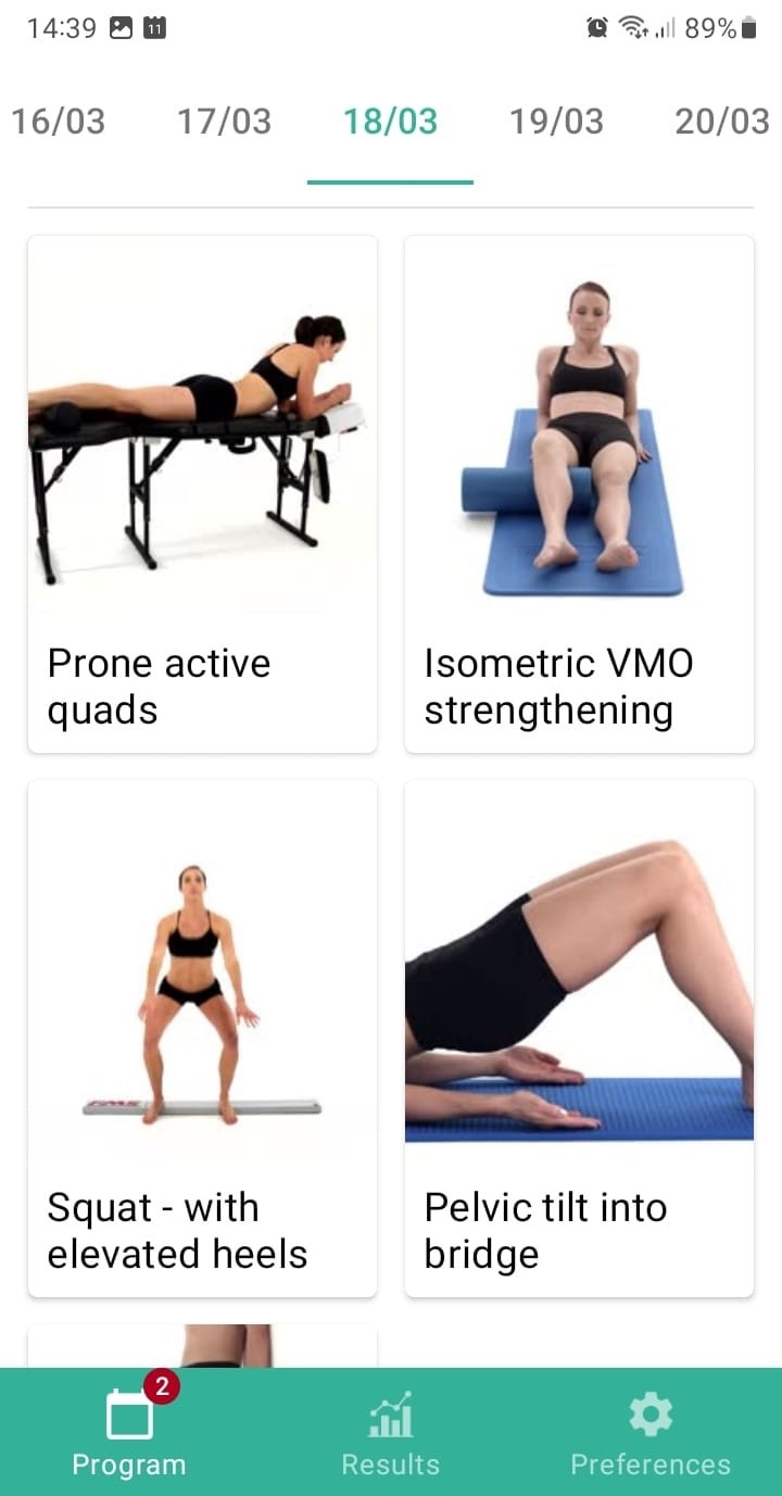 Jumper's knee exercise program